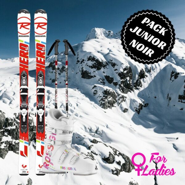 Pack ski noir junior garçon