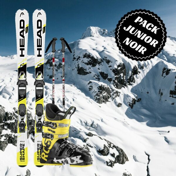 Pack ski noir junior garçon