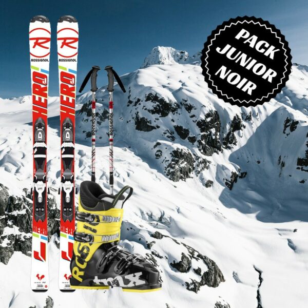 Pack ski noir junior garçon