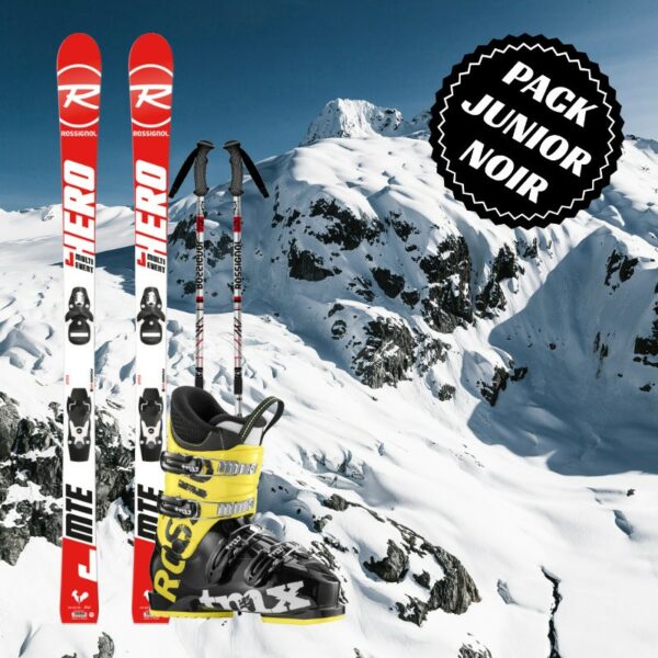 Pack ski noir junior garçon