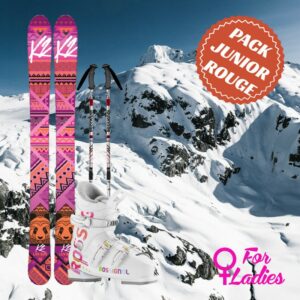 Pack ski rouge fille