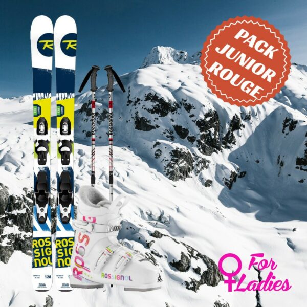 Pack ski rouge fille