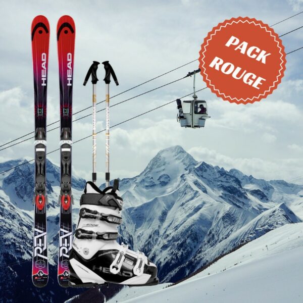 Pack ski rouge homme