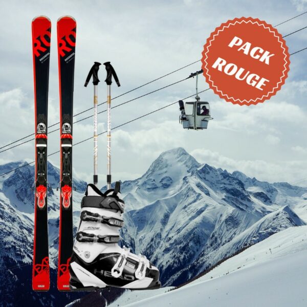 Pack ski rouge homme