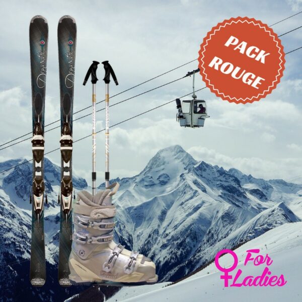 Pack ski rouge femme