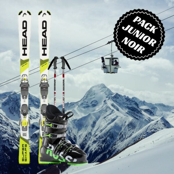 Pack ski noir junior garçon