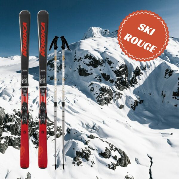 Ski rouge homme