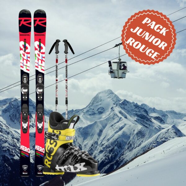 Pack ski rouge garcon