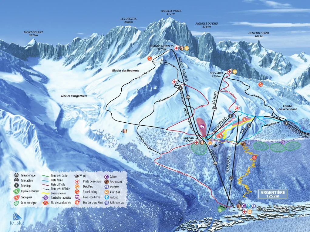 Ski slopes of the Grands Montets